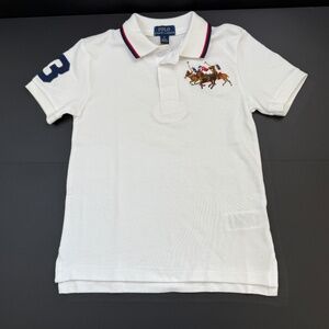 Polo Ralph Lauren White Polo Shirt with Navy and Red Accents